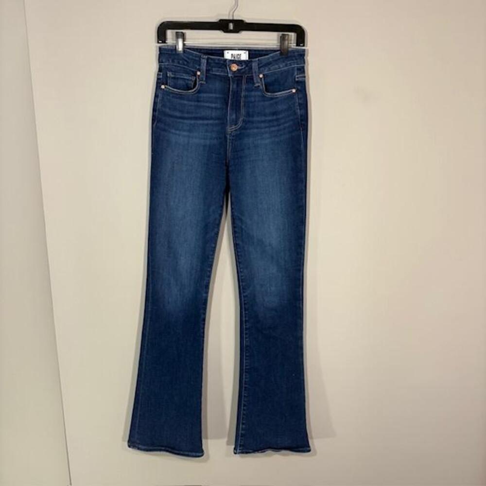 Paige Laurel Canyon Jeans Womens 26 Blue Dark Wash High Rise Bootcut Denim